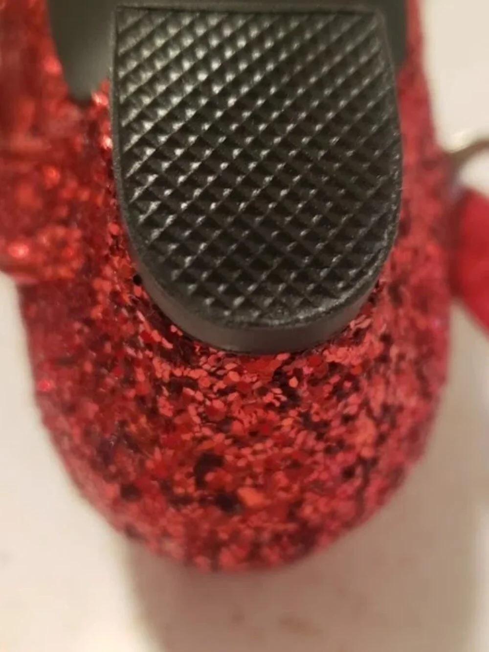 Girls Red Glitter Dress Shoes Size 1 Low Heel Princess Shoes Kids